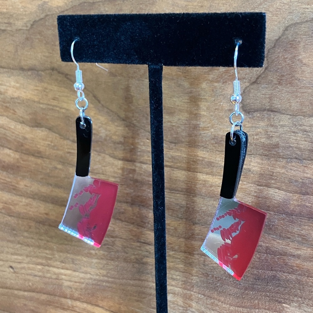 Bloody Knife Handmade Earrings - Picture 2 of 3